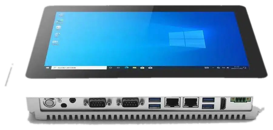 TR101-111A - Góc nhìn từ phía trước, góc thấp và các cổng kết nối phía sau